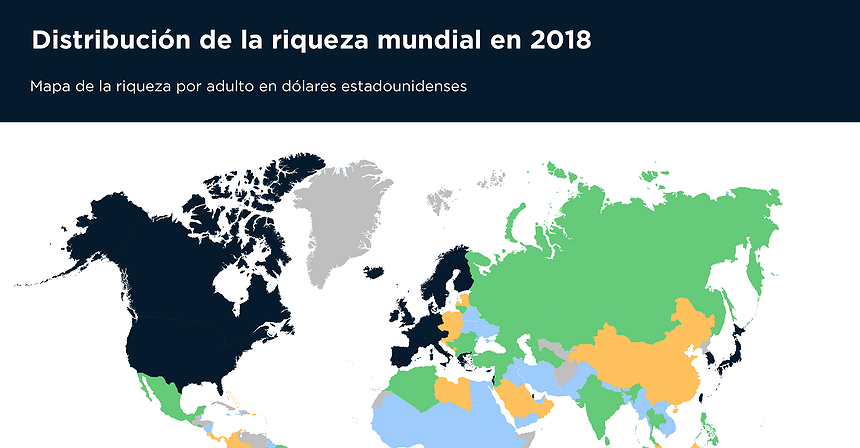 Gráfico del día: Distribución de la riqueza mundial en 2018