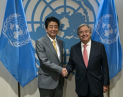 António Guterres, secretário-geral das Nações Unidas, visita Tóquio