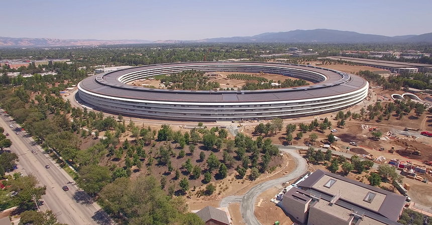 Le ultime riprese aeree dell’Apple Park voluto da Steve Jobs