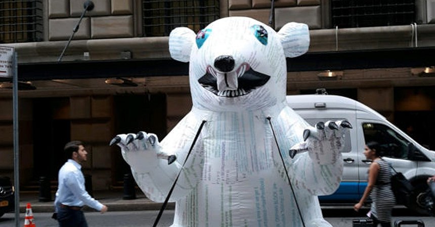 Giant Bitcoin Rat Appears on Wall Street
