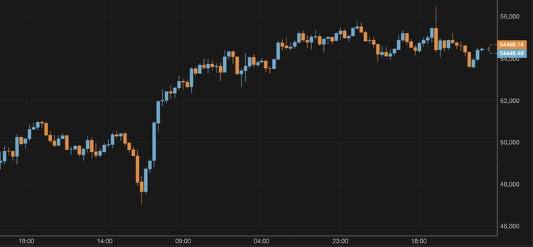 The Bitcoin Price Remains Below $55,000