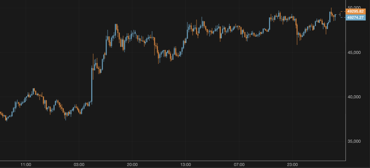 El bitcoin supera los 49.000 $