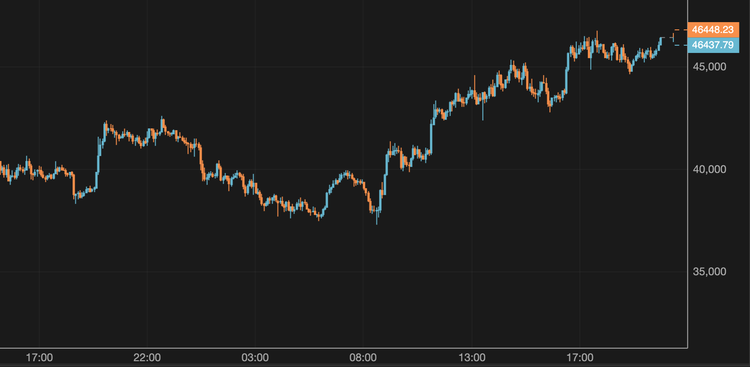 El bitcoin alcanza los 46.000 $