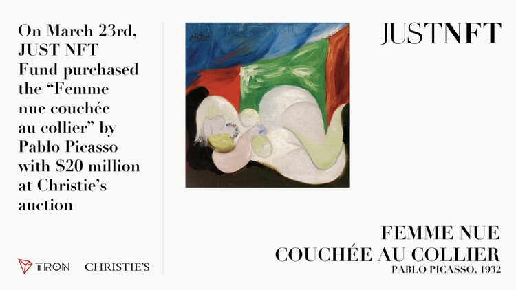 JUST NFT Fund Launches The World's First Picasso NFT To Help Traditional Art Break Into the Digital World