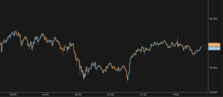 El bitcoin se recupera tras caer por debajo de los 53.000 $