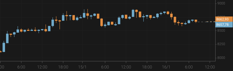 El bitcoin deja de crecer en los 8.700 $