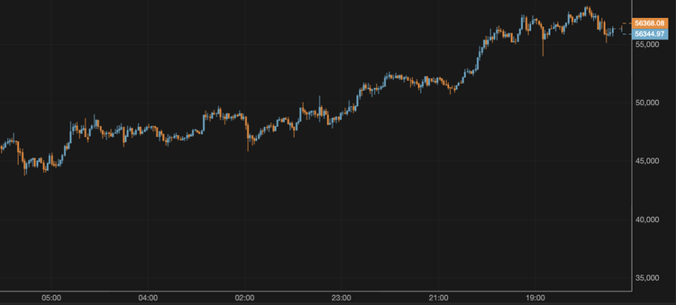 El bitcoin cae hasta los 56.400 $