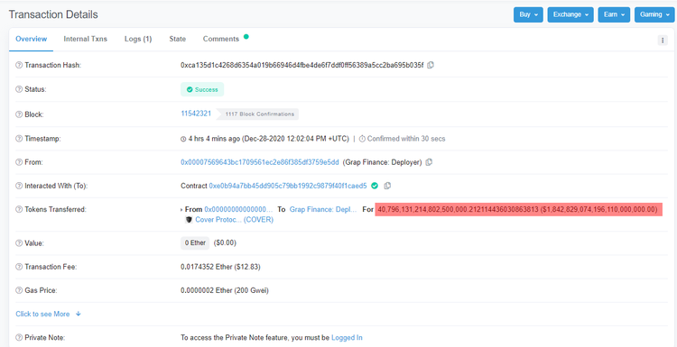 DeFi Token COVER Loses Over 90% after Hacker Prints 40 Quintillion Tokens