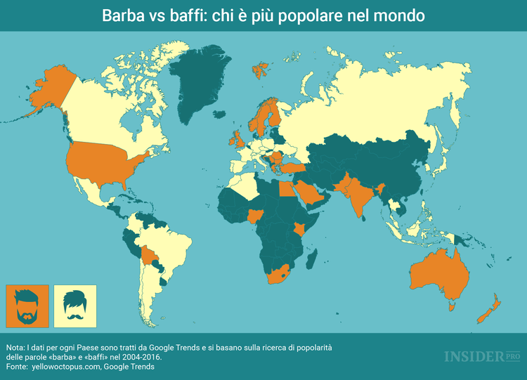 Barba vs Baffi: chi è più popolare nel mondo?