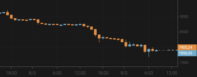 Bitcoin Slides Below $8,000
