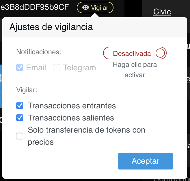 Cómo seguir transacciones en direcciones de ethereum