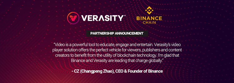 Binance Partners with Verasity to Bring New Incentivized Video Economy
