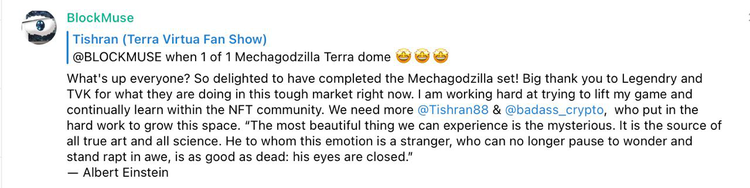 Terra Virtua’s Mechagodzilla NFT is Sold for $33,700 to Blockmuse