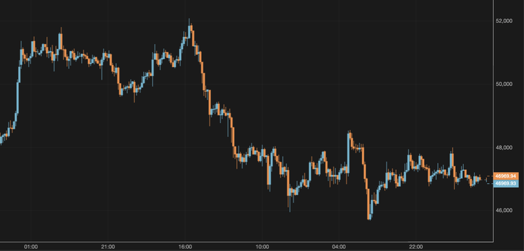 Bitcoin Falls to $46,000